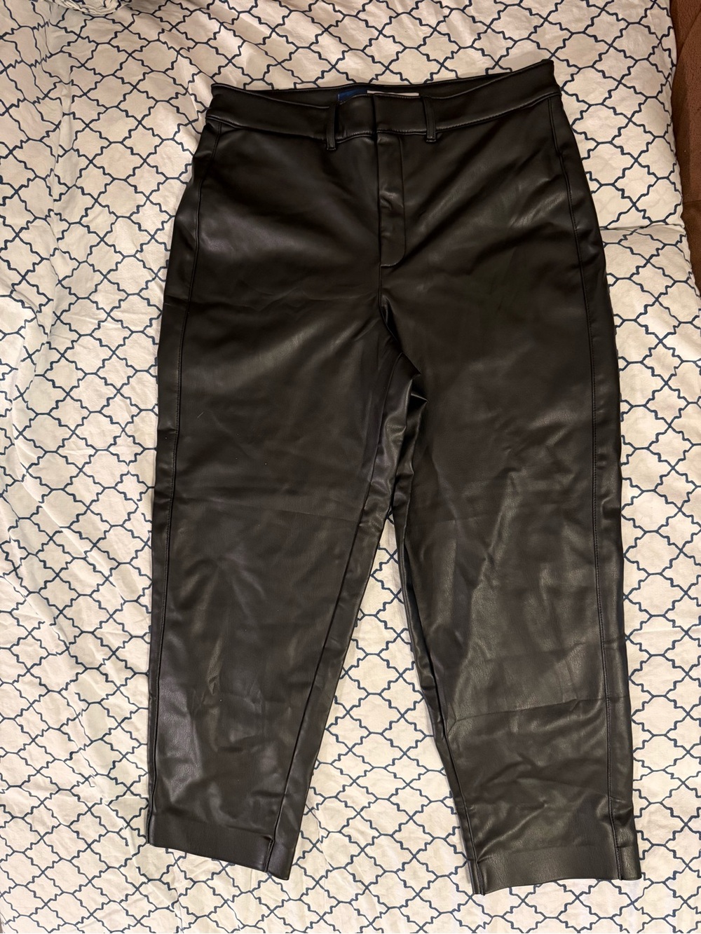 Black Faux Leather Pants - Classic Tailored Fit